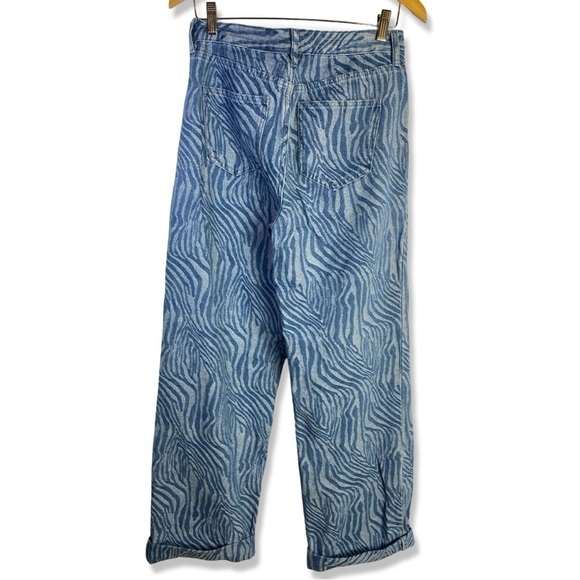 FASHION NOVA Laser Cut Zebra Print Wide Leg Jeans - Picture 3 of 6